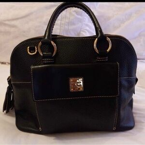Dooney & Bourke Black Satchel with Gold Accents